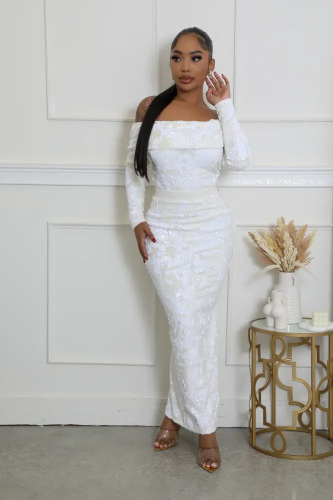 White Great Love Bodysuit Skirt Set SKU: 6575810