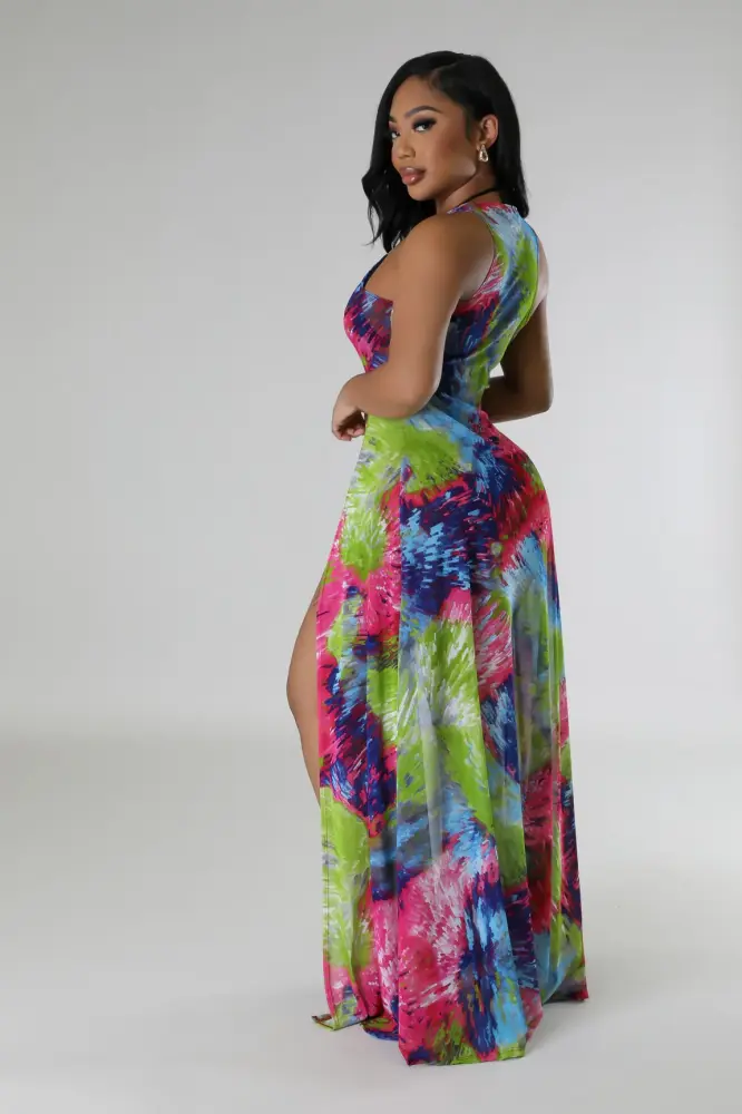 3pc Multi-Print Deyani Cover Up Dress SKU: 1054637