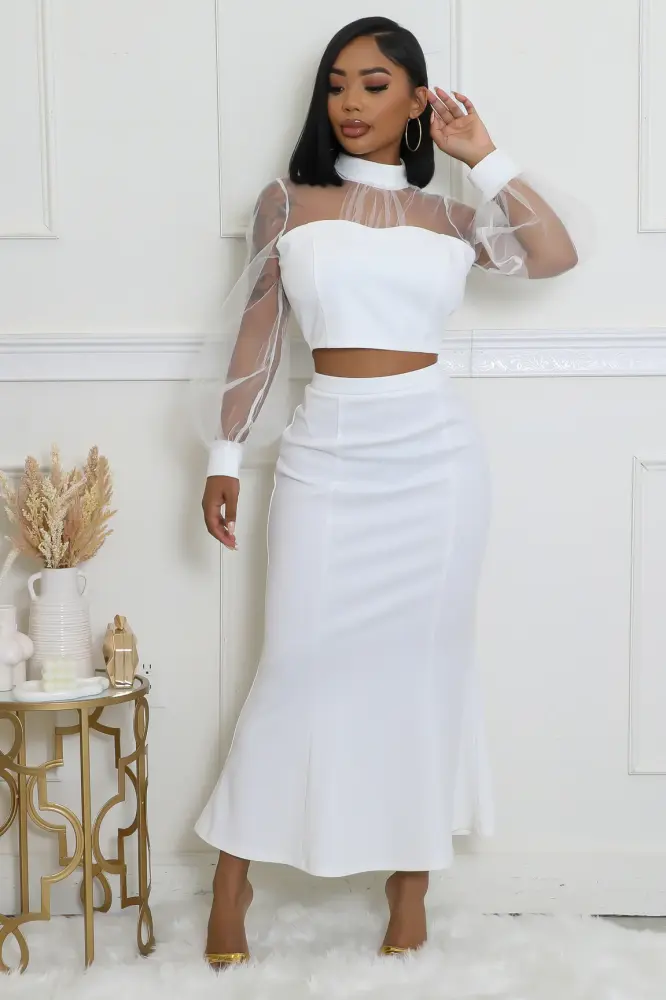 White Eclipse Ensemble Skirt Set SKU: 6570012