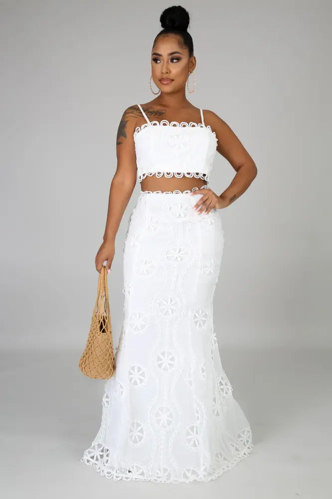 White Glamour Girl Skirt Set SKU: 0901121