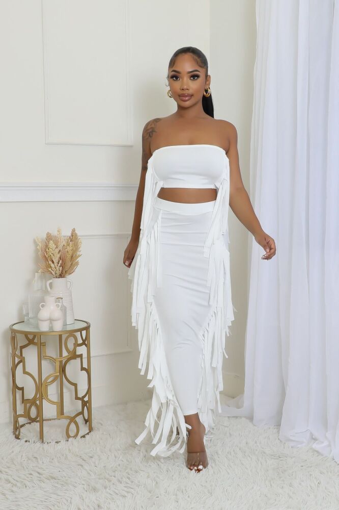 White Get A Clue Skirt Set SKU: 6576840