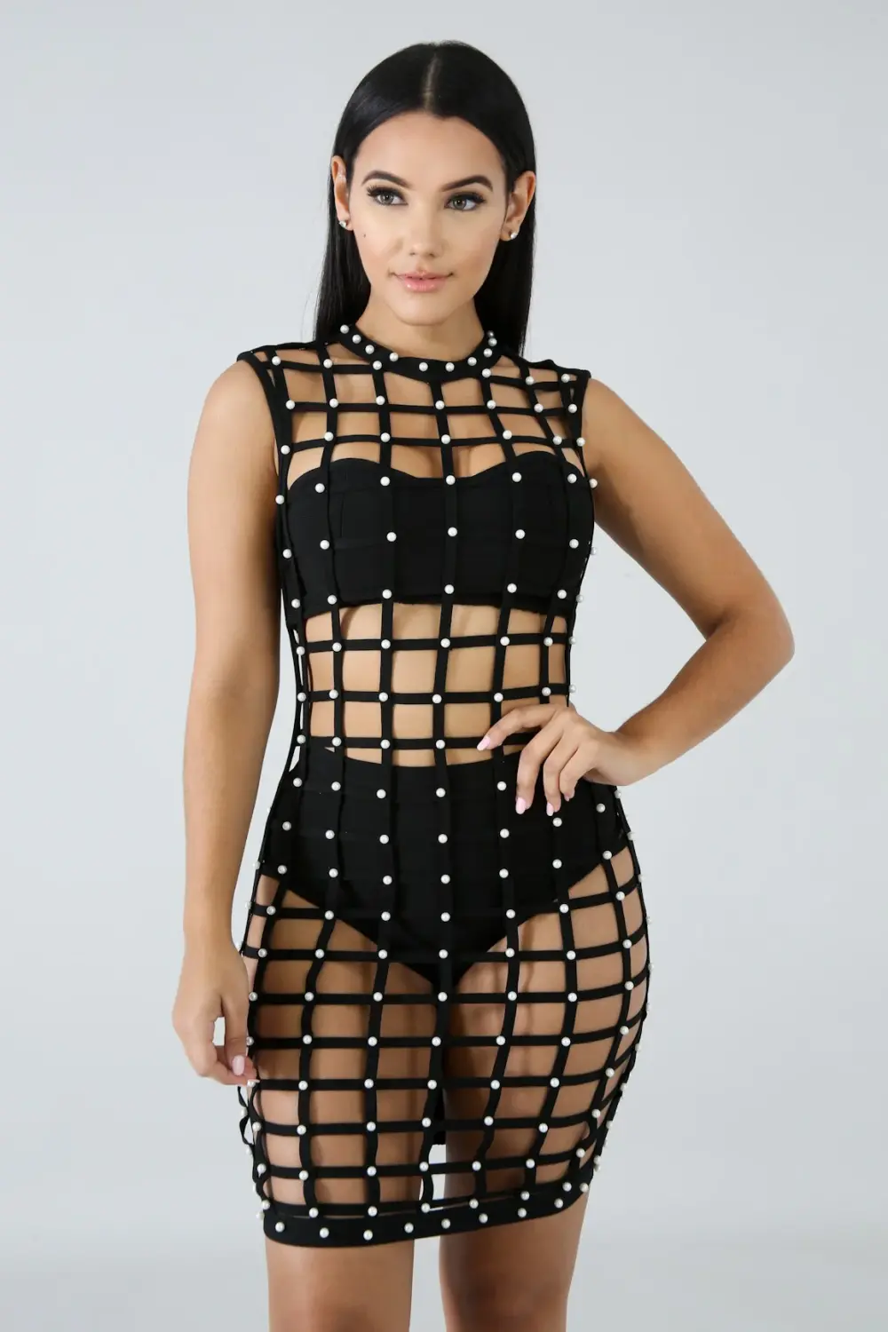 Black Wild For The Night Mini Dress Set (3-Piece) SKU: 6511001