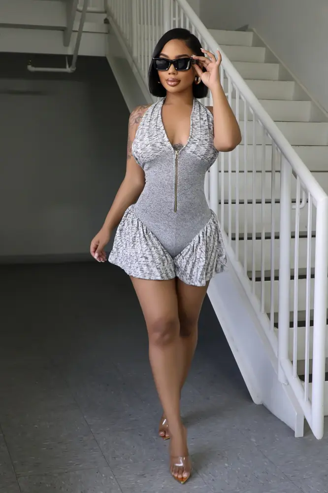 Grey Kiss Me Goodbye Romper/Play Suit SKU: 1014008