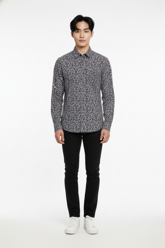 Michael Kors Floral Print Long Sleeve Shirt SKU: 0166120