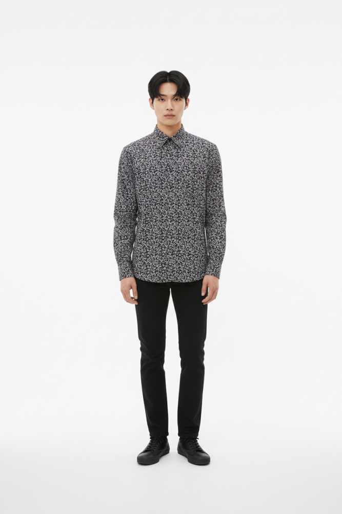 Michael Kors Floral Print Long Sleeve Shirt SKU: 0166120