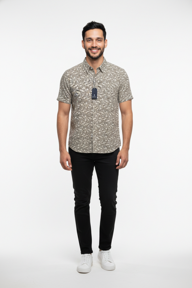 Ben Sherman Floral Printed Short Sleeves Shirt Size: M SKU: N012310