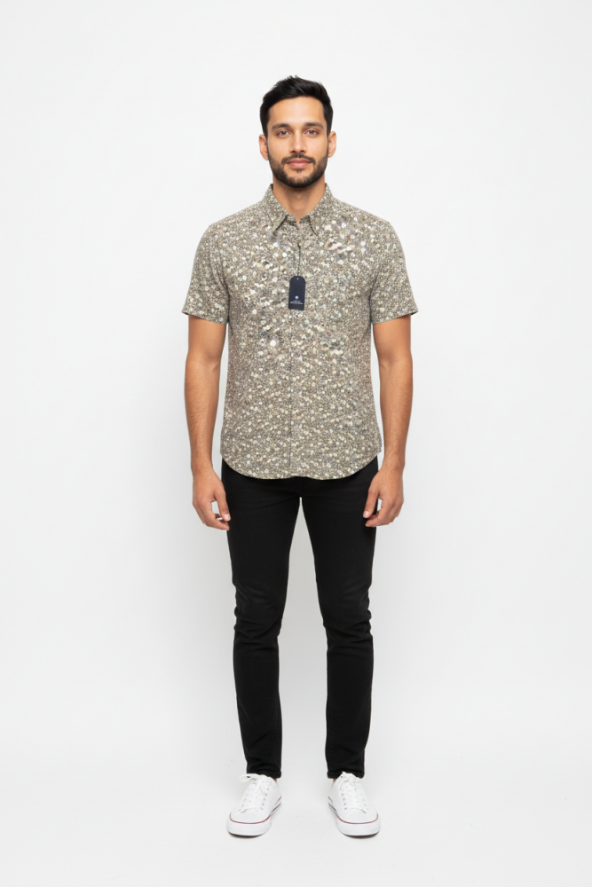 Ben Sherman Floral Printed Short Sleeves Shirt Size: M SKU: N012310
