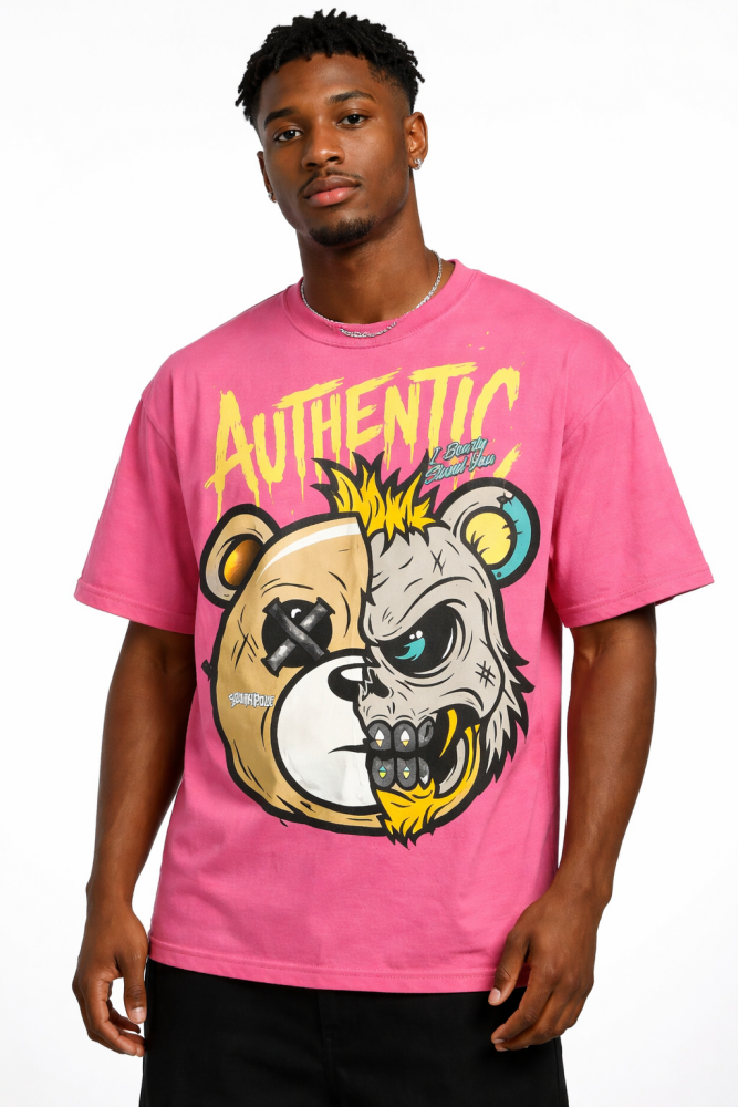 Pink Bear Skull Graphic Tee SKU: 3768511