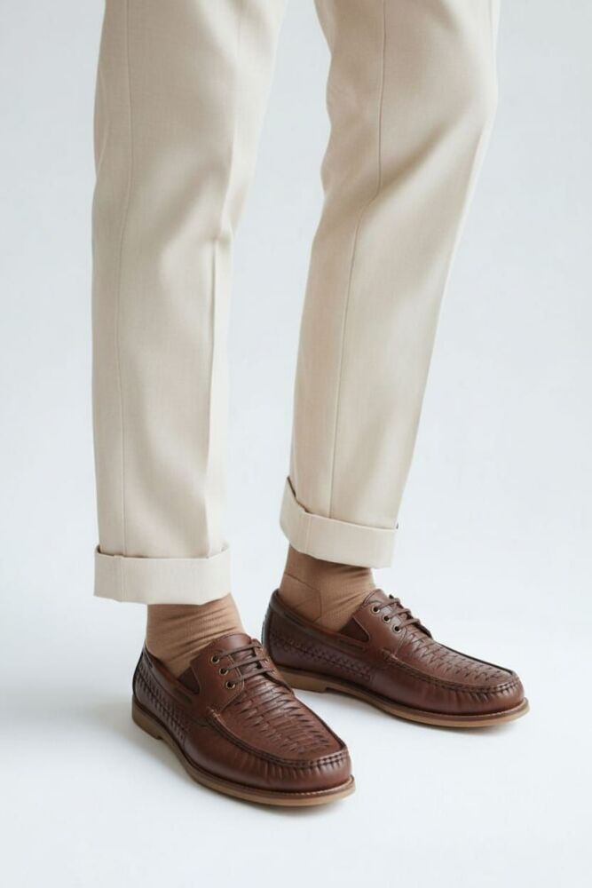 Brown Wide Fit Leather Shoes Size: 10