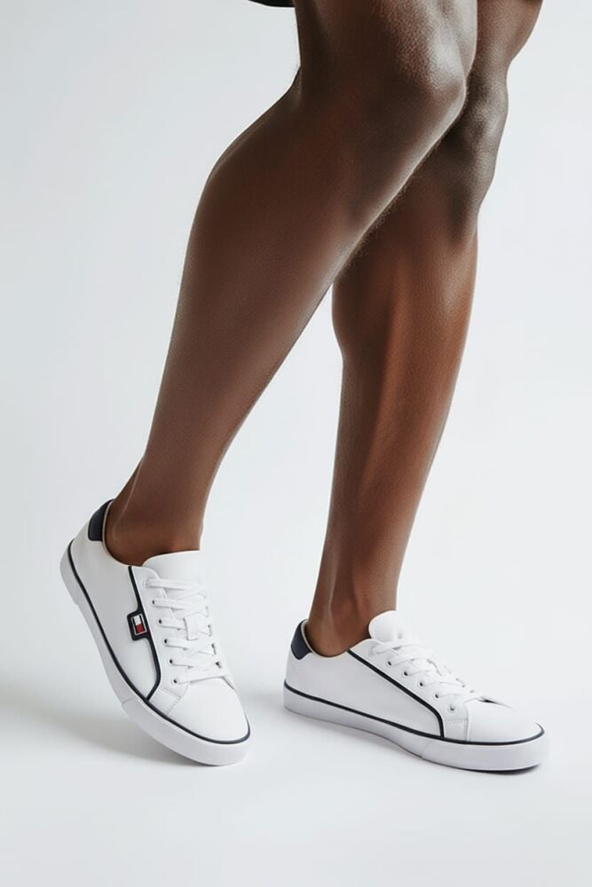 White Tommy Hilfiger Sneakers Size: 9