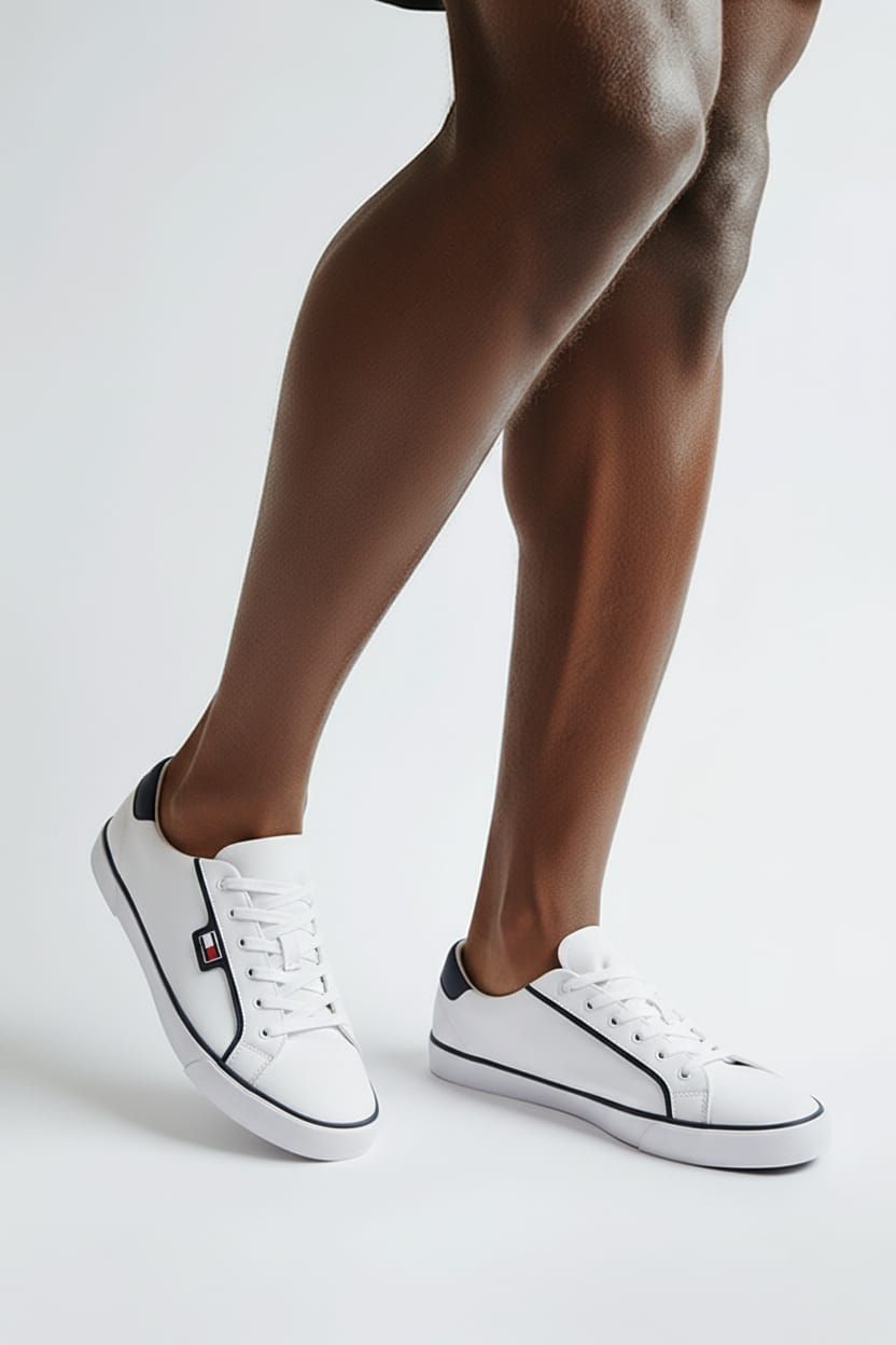 White Tommy Hilfiger Sneakers Size: 9