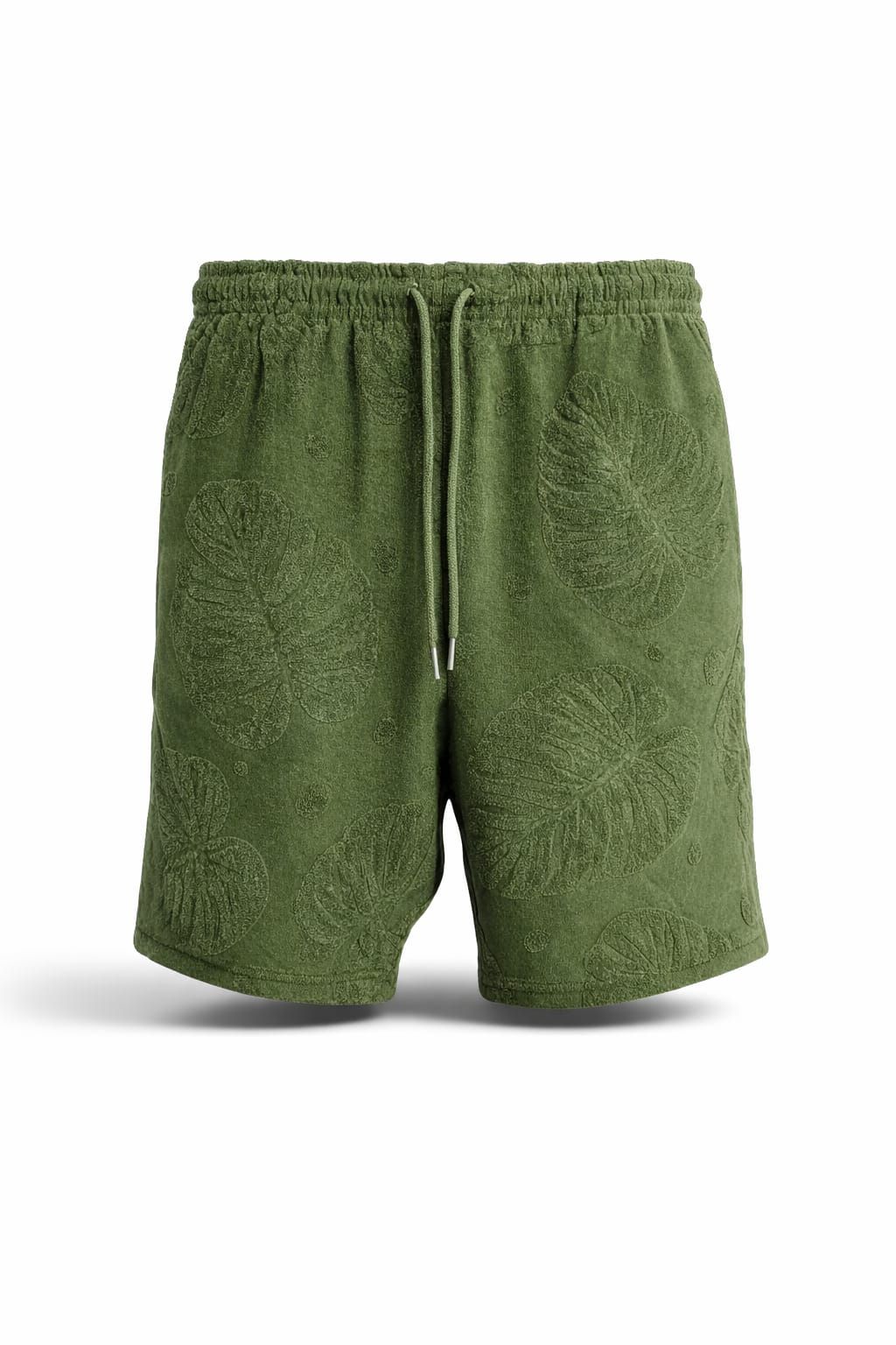 Olive Green Printed Shorts SKU: A106768