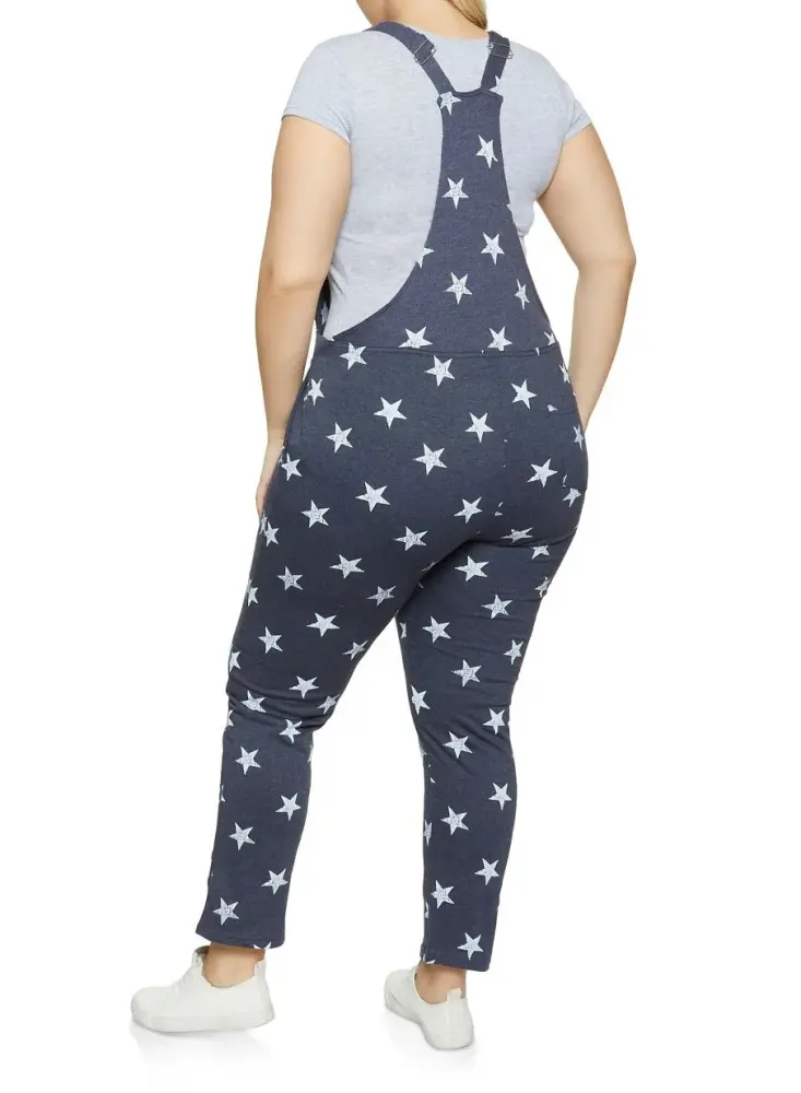 Straight Leg Printed Pattern Drawstring Waist Jumpsuit Size: 2XL SKU: 4533N67