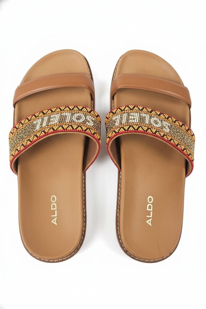Aldo Multi Brown Slide Footbed Sandal Size: 11 SKU: 8796012
