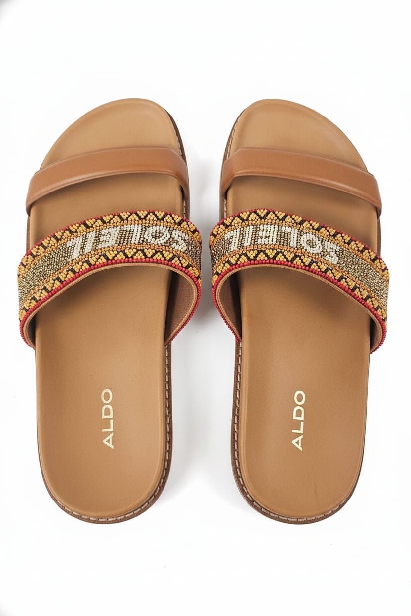 Aldo Multi Brown Slide Footbed Sandal Size: 11 SKU: 8796012