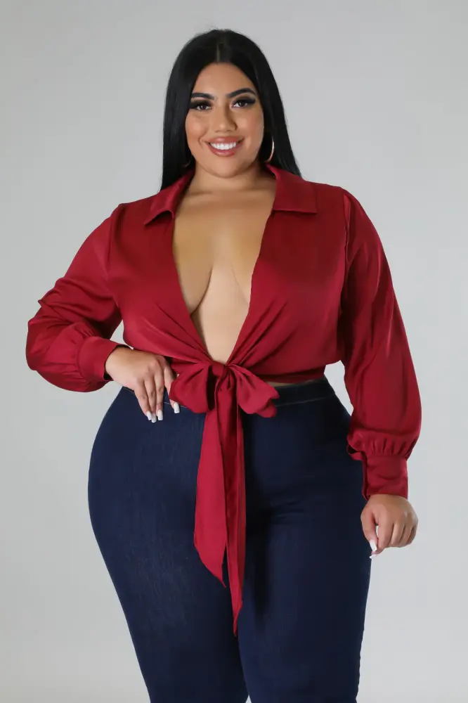 Burgundy Classy Doll Top SKU: 76869L1