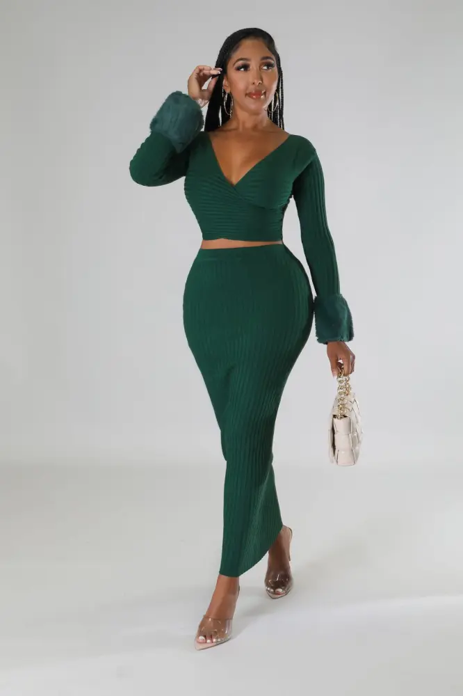 Green Skylah Skirt Set SKU: F546410