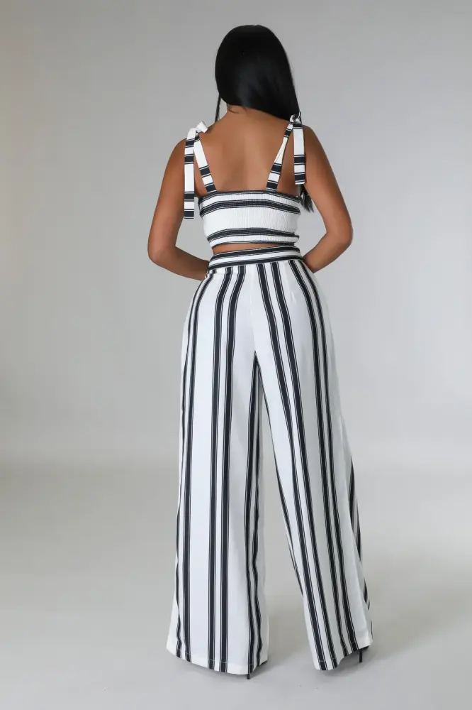 Black/White Onelia Pant Set SKU: HL850L1