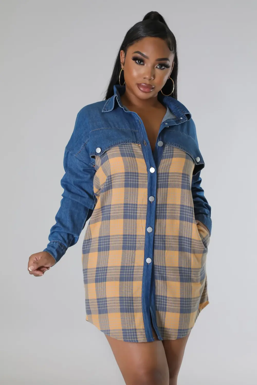 DEIM/RUST Hours Plaid Dress