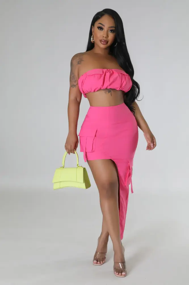 Fuchsia Nyaisa Skirt Set SKU: L891T43