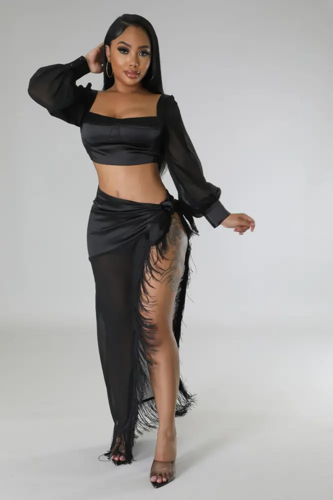 Black Resort Dinners Skirt Set SKU: X011886