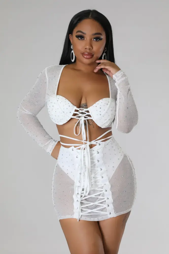 White Own The Night Skirt Set SKU: 6576212