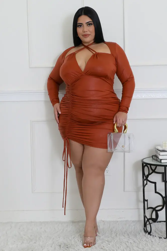 Rust Ayla Dress Plus SKU: 546D768