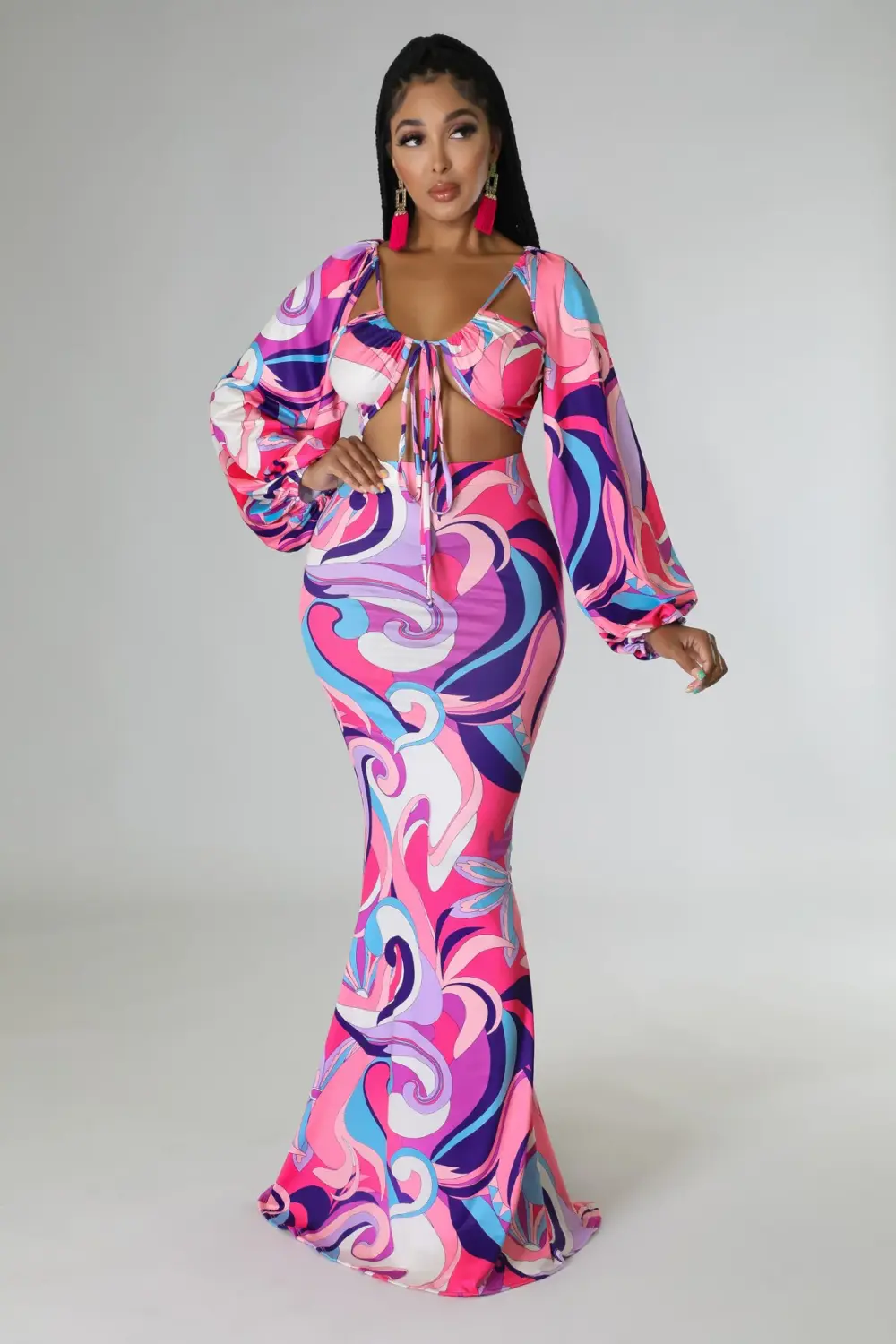 Multi-Print Summer Visions Skirt Set SKU: H676850