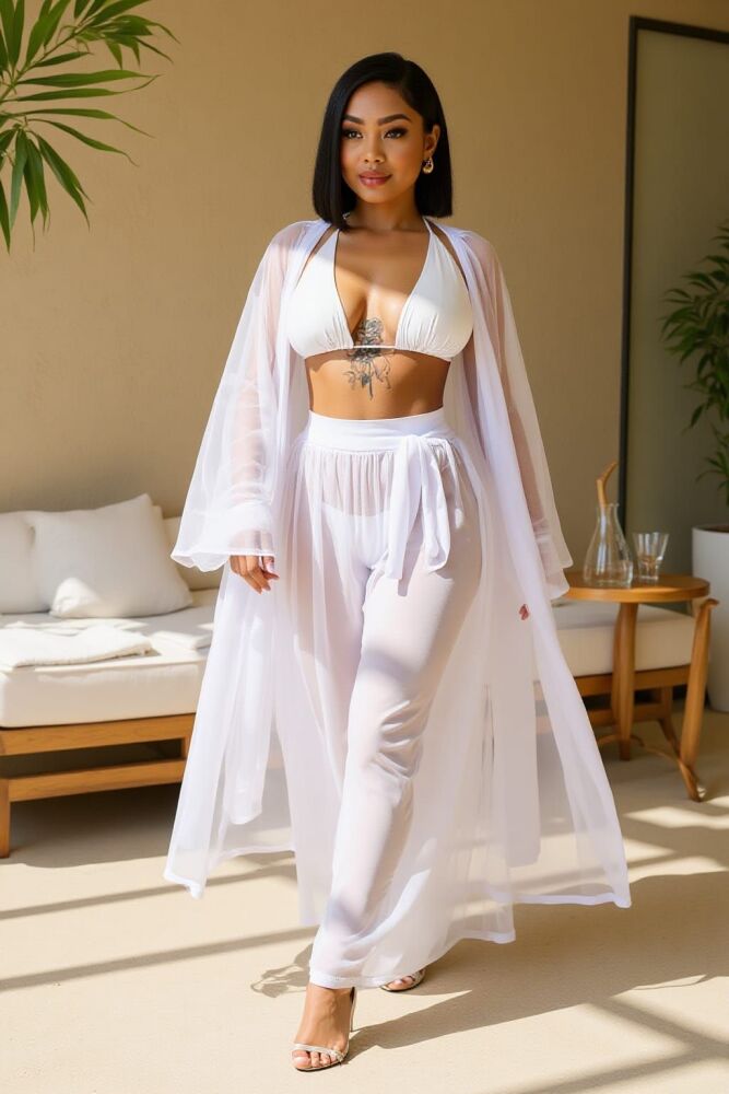 White Sunrise In Paradise Pant Two Piece Set SKU: 6576231