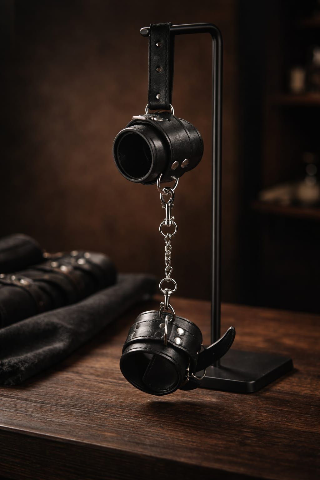 Red Pu-Leather Handcuff Securely Bondage Cuffs