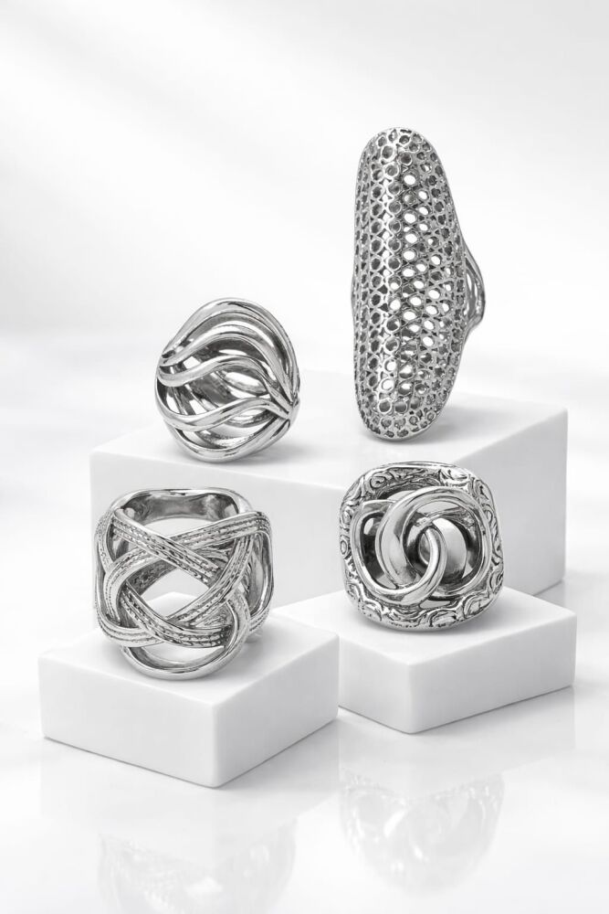 4-Pc Silver Plated Ring Set SKU: Z05