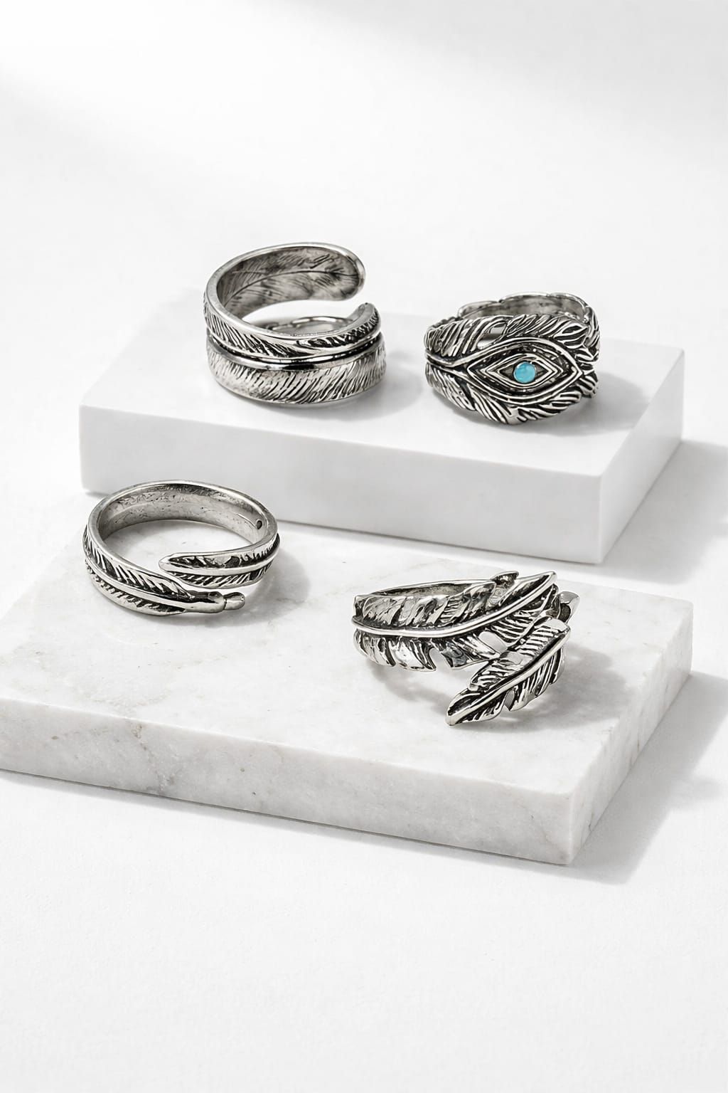 4-Pc Silver Plated Ring Set SKU: Z06