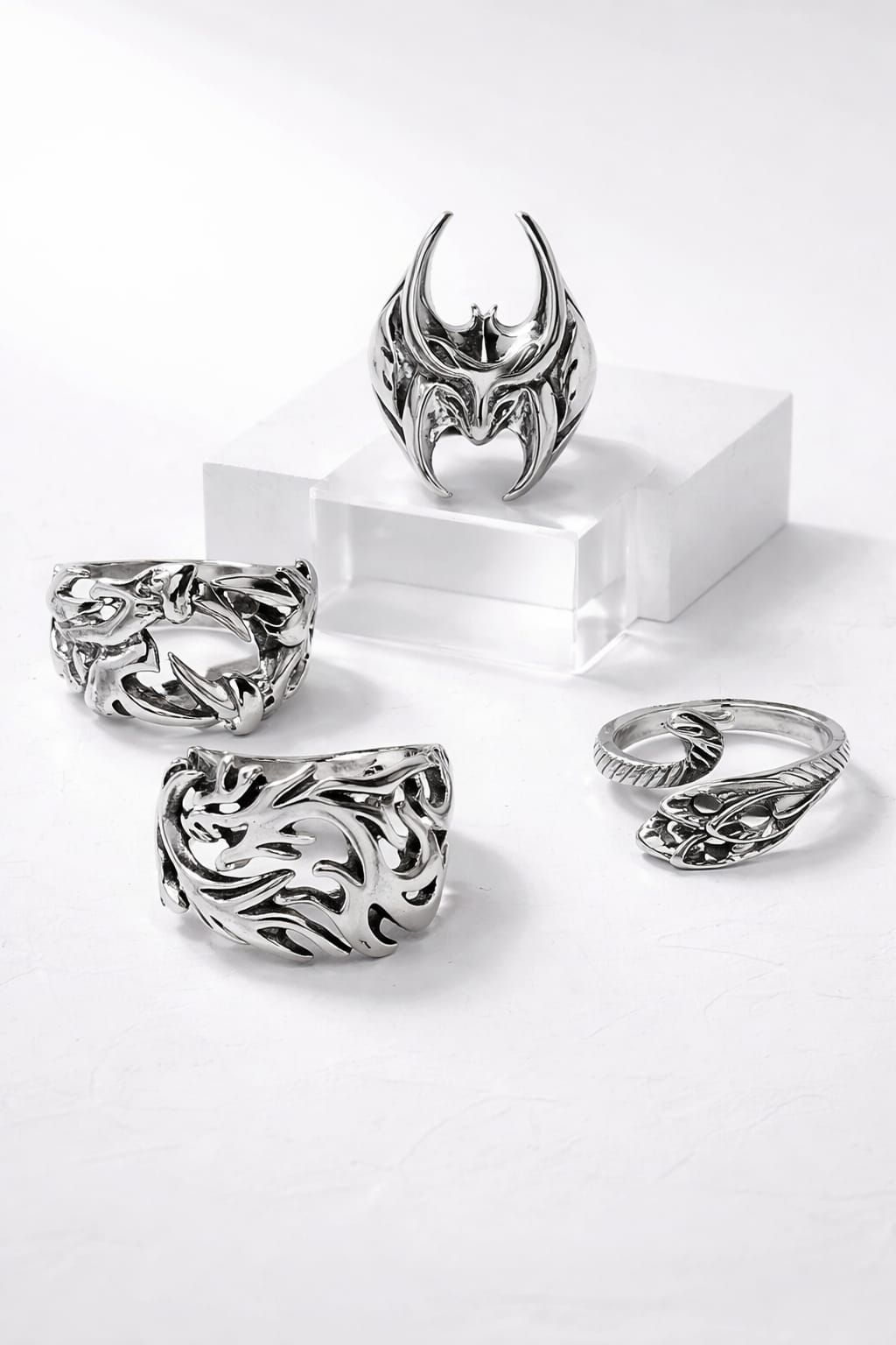 4-Pc Silver Plated Ring Set SKU: Z07