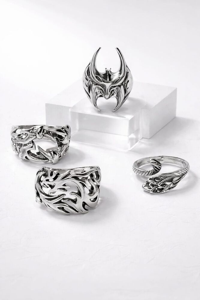 4-Pc Silver Plated Ring Set SKU: Z07