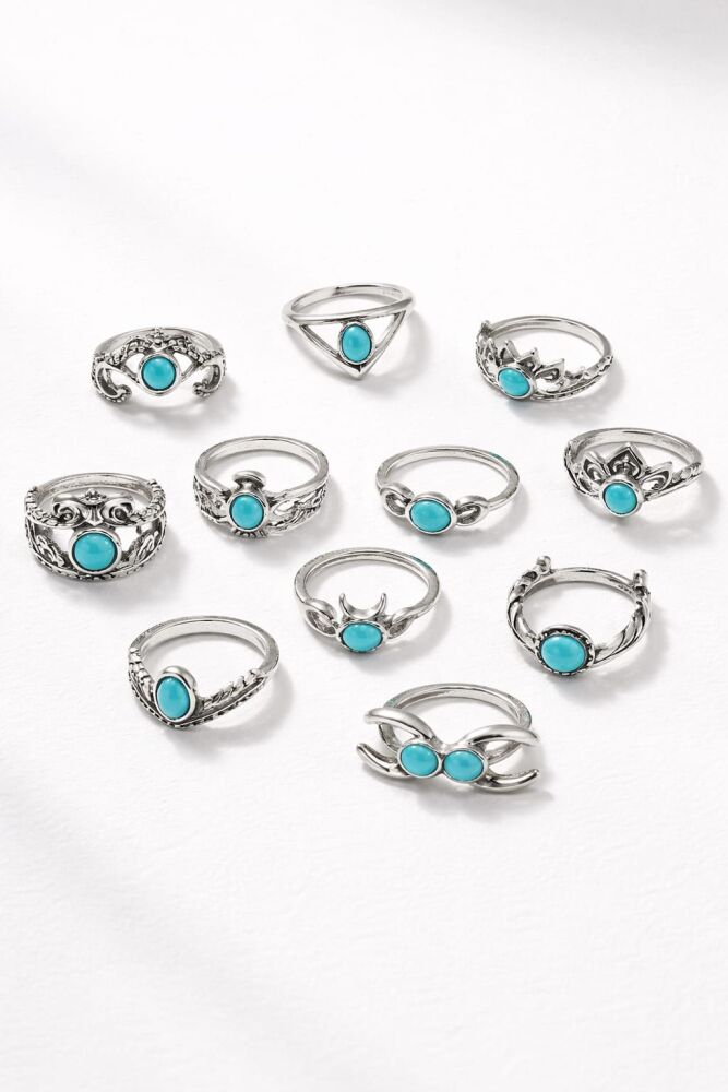 11-Pc Silver Plated Ring Set SKU: Z012