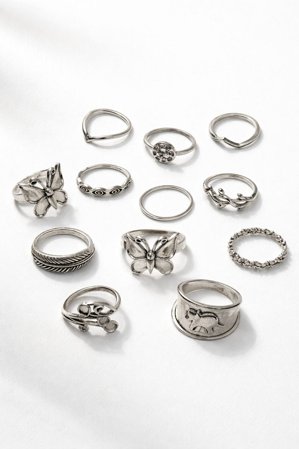 12-Pc Silver Plated Ring Set SKU: Z016