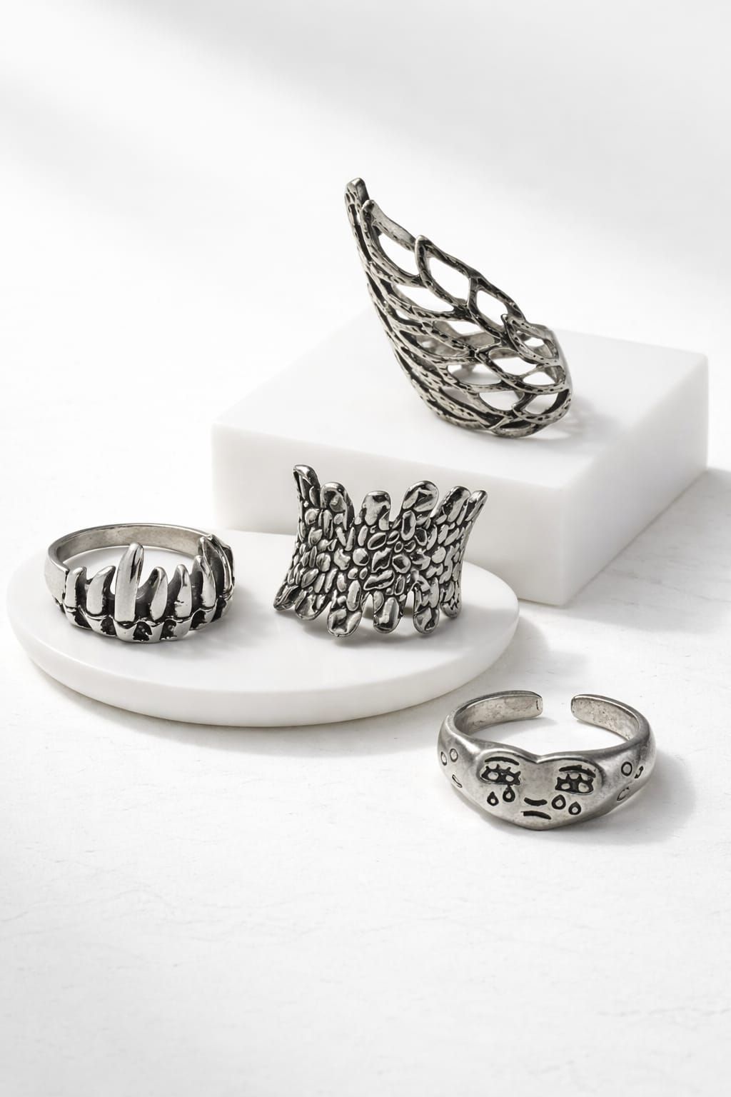 4-Pc Silver Plated Ring Set SKU: Z015