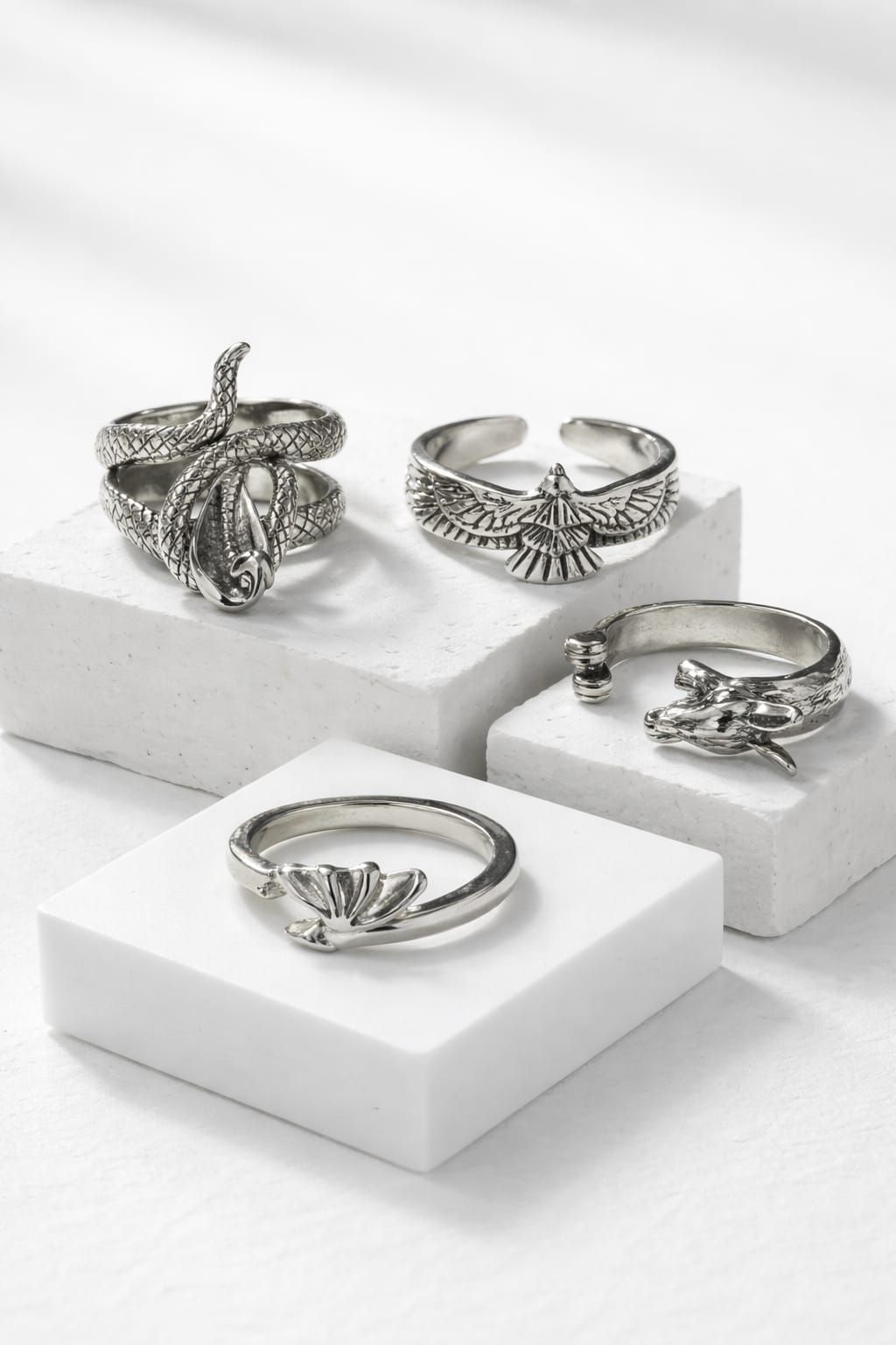 4-Pc Silver Plated Ring Set SKU: Z021