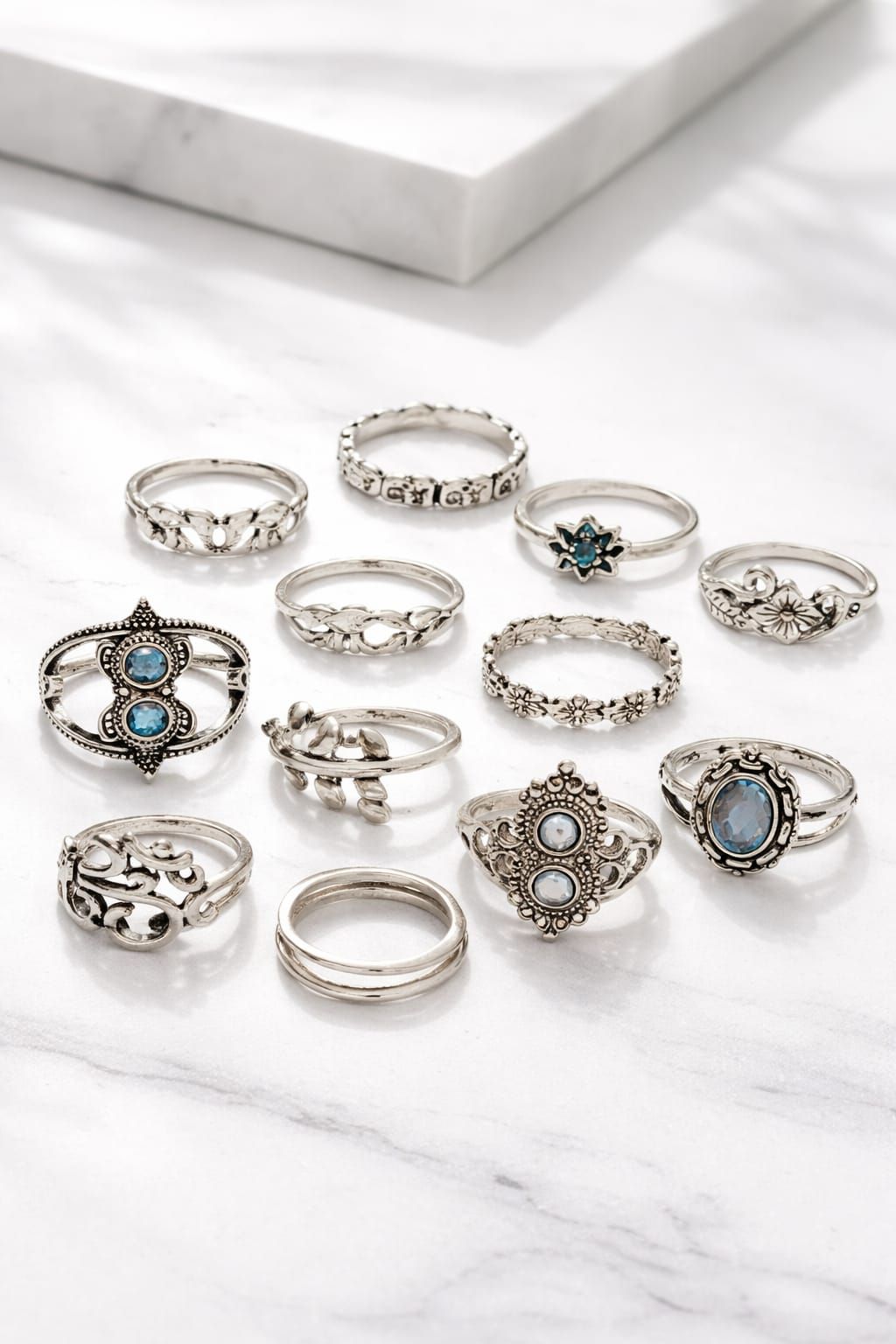 11-Pc Silver Plated Ring Set SKU: Z022