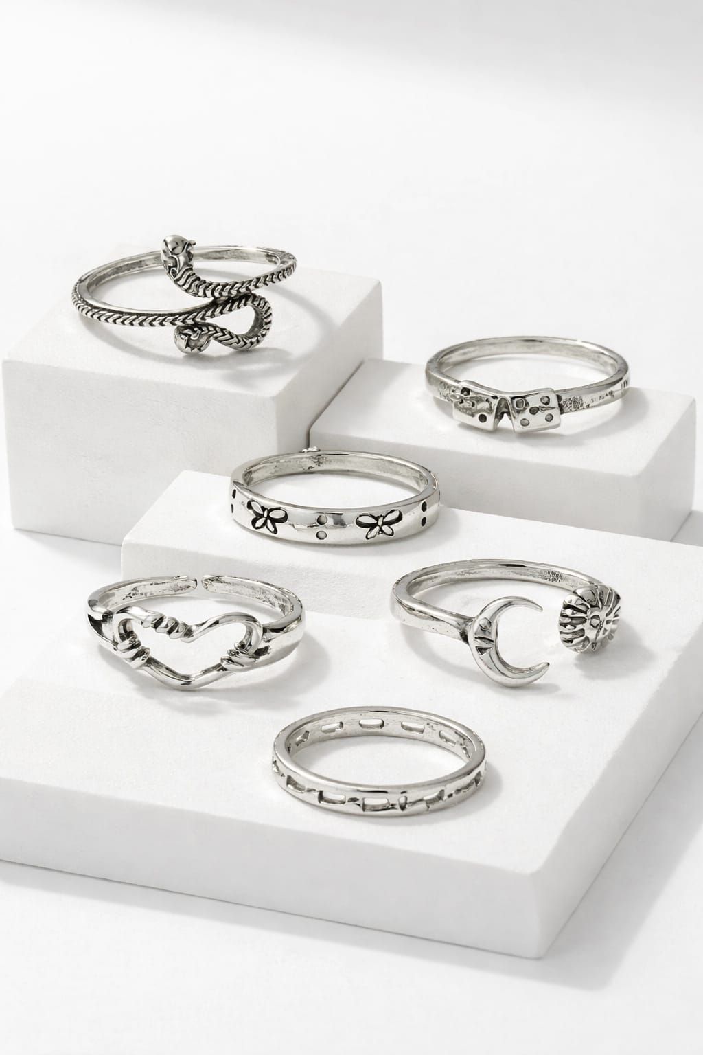 6-Pc Silver Plated Ring Set SKU: Z026