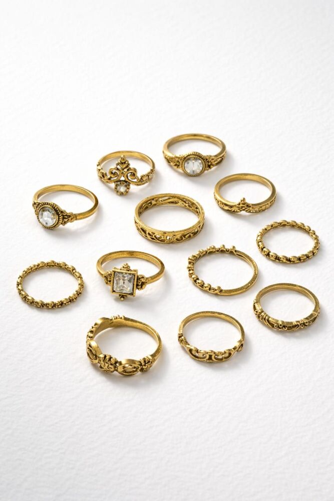 12-Pc Silver Plated Ring Se SKU: Z027