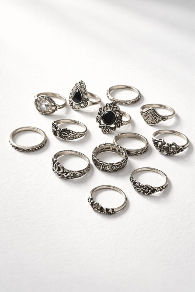 13-Pc Silver Plated Ring Set SKU: Z024