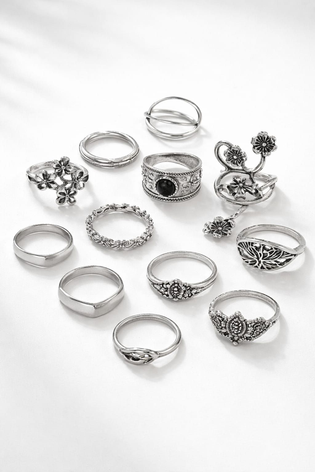 11-Pc Silver Plated Ring Set SKU: Z011