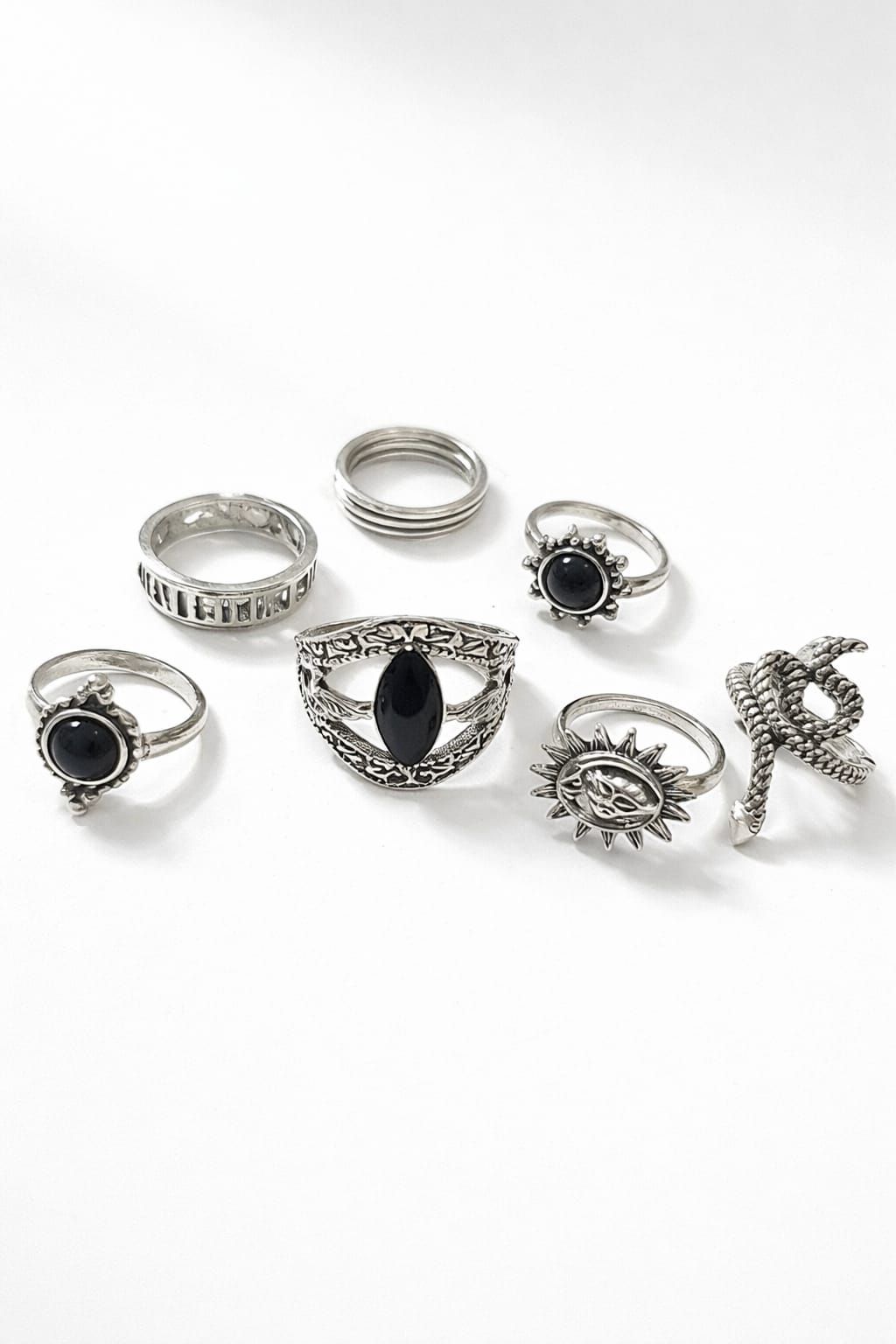 4-Pc Silver Plated Ring Set SKU: Z010