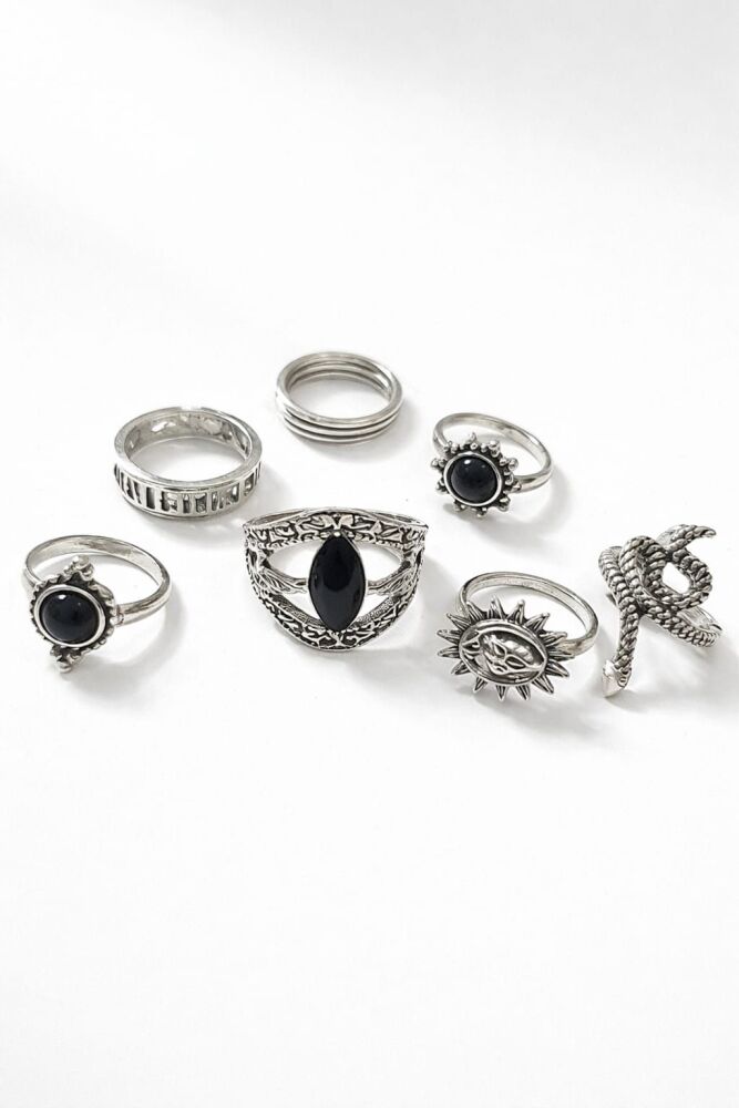 4-Pc Silver Plated Ring Set SKU: Z010