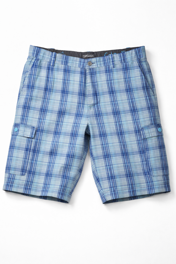 Calvin Klein Blue Plaid Shorts Size: 34 SKU: 0J87971
