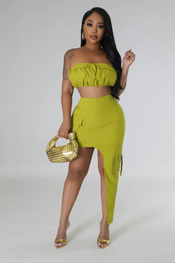 Green Nyaisa Skirt Set SKU: L890T43