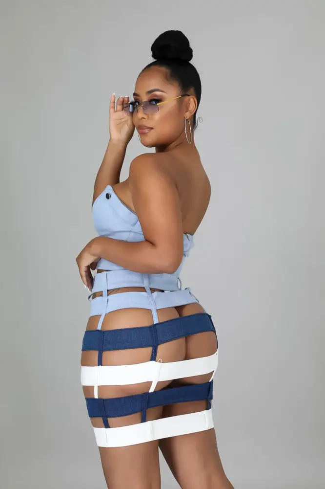 Denim City Stripe Contour Midi Skirt - Part Of A Set SKU: L546403