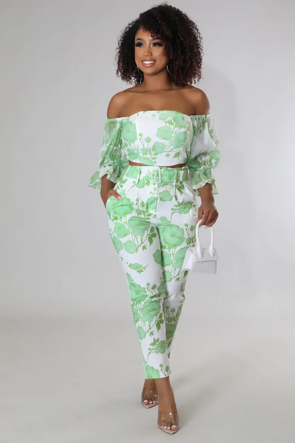 Green Printed Dreams Pant Set SKU: TL806L1