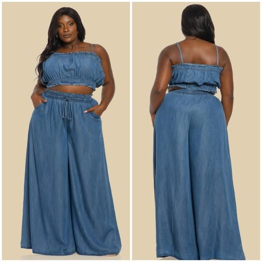 Denim Hailey Matching Pants Set SKU: 7685918